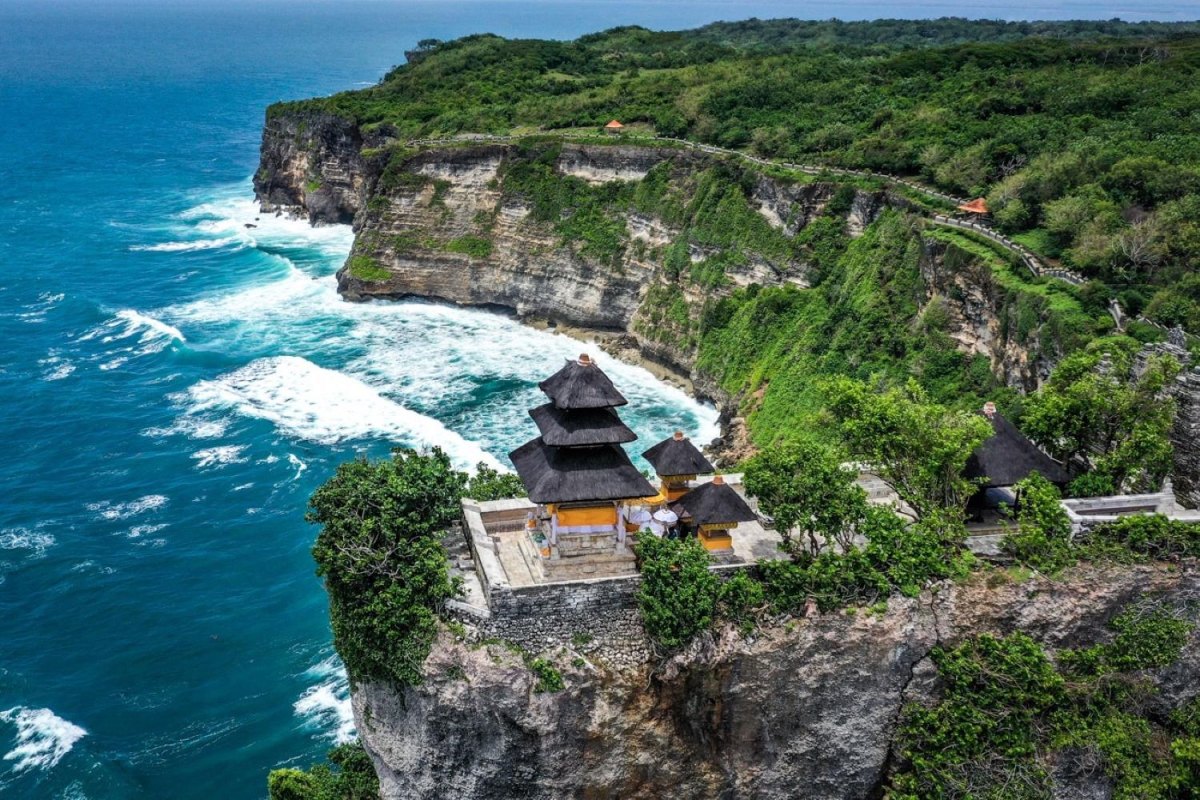 Bali temple cliffs and ocean views