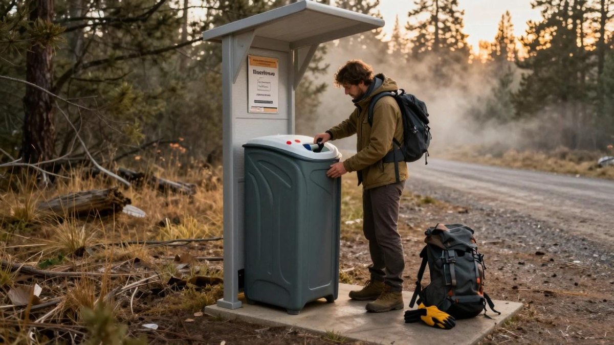 Portable camping waste management gear