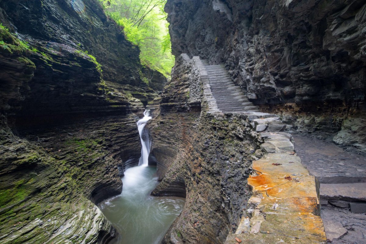 Watkins Glen gorge waterfall trail