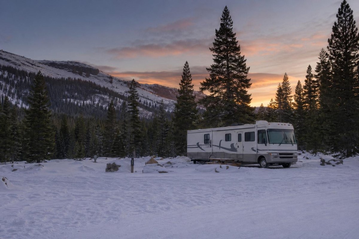 RV winter dispersed campsite